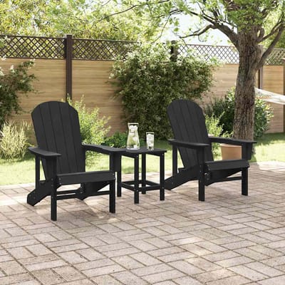 vidaXL - Tuinstoel - 2 - st - Zwart - Polyetheen