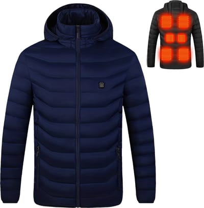 Livano Verwarmde Jas - Heating Jacket - Thermo Jas - Elektrische Kleding - Jas Met Verwarming - Met Capuchon - Heren - Maat S