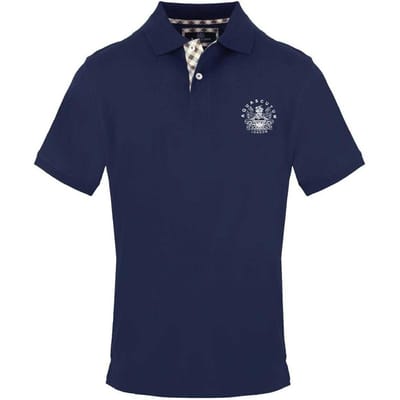 Aquascutum Herenpoloshirt van katoen met kraag en korte mouwen (Marine)