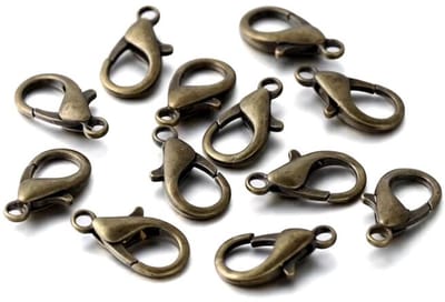 15 x - Bronskleurige - karabijnsluiting - L14 x 7 mm - Creativiteit - Ketting - Sieradensluiting voor het maken van sieraden