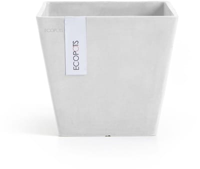 Ecopots Rotterdam 20 - Pure White - 20,3 x H17,8 cm - Vierkante witte bloempot / plantenbak