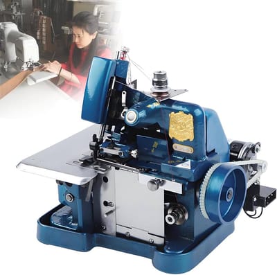 Overlockmachine Metalen Frame - Naaimachine Steekmachine - Zware Stoffen Naaien - 3000 Steken Per Minuut - 255x210x270 mm - Blauw