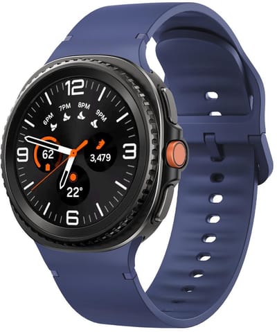 Siliconen bandje - geschikt voor Samsung Galaxy Watch 8 (40mm) / Galaxy Watch 8 (44mm) / Galaxy Watch 8 Classic - gespsluiting - Maat M/L - donkerblauw