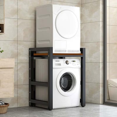Wasmachine Kast - Opbergrek - Ruimte Besparen - Sterke Draagkracht - 75 cm - Zwart Bruin