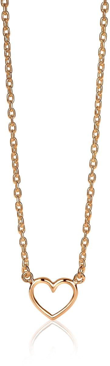 ZINZI zilveren ketting rosé verguld open hartje 40-43cm ZIC1420R
