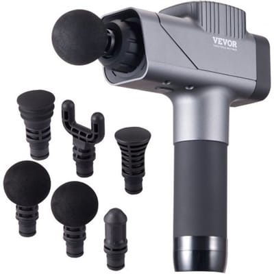 VEVOR Massage Gun, Massageapparaat voor Sporters - met 8 Snelheidsniveaus en 6 Massagekoppen, 35 W 2500 mAh Oplaadbare Batterijen, Elektrisch Massagepistool voor Pijnverlichting en Spierontspanning