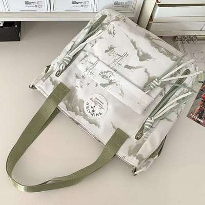 Schooltassen Kinderen Basisschool Meisjes Hoge Look Ins Middelbare Scholieren Twee Delige Rugzak white