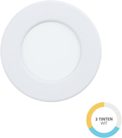 EGLO Fueva 6 Inbouwspot - Badkamer/Buiten - LED - Ø 8.8 cm - Wit - Instelbaar wit licht (warm, neutraal en daglicht)