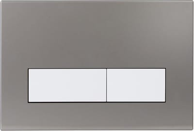 Toilet Bedieningsplaat - Spoelplaat Drukknop - Toilet Onderhoud - Dubbele Spoel Functie - 16.4 x 24.6 cm - Donkergrijs Wit