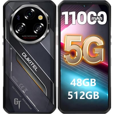 OUKITEL WP62 5G Mobiele Telefoon 48GB+512GB 11000mAh 6,58  Scherm 108MP Android 15 zwart