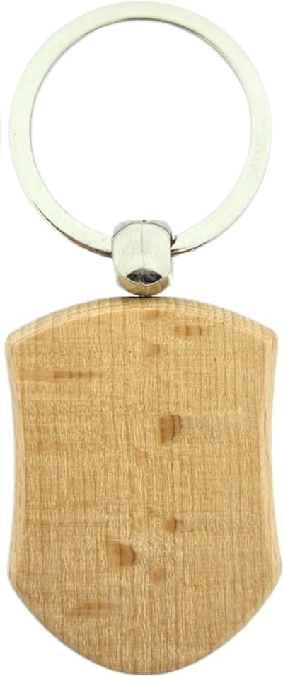 CombiCraft Blanco houten sleutelhanger schild 45x32mm - verpakking 50 stuks