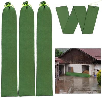 Dailygoods- Zandzak voor hoogwaterbescherming - 4 herbruikbare zandzakken - Scheurbestendig zeildoek - 120 × 20 cm - Ideaal voor noodsituaties - Eenvoudig te gebruiken - Overstromingszak