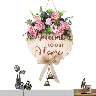 Welkom Huis Decoratie - Rustiek Houten Bord - Voordeur Decoratie - Massief Houten Vakmanschap - 50x30cm