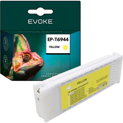 Evoke Compatibele Inkt voor Epson C13T694400 T6944 Geel 700 ml Sc-T3000 Sc-T3200 Sc-T3200-Ps Sc-T3200N Sc-T5000