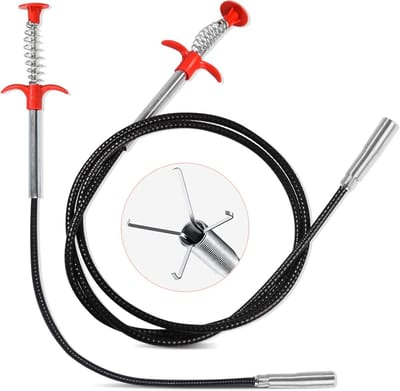 2 Stuks Flexibele Buisreiniger Spiraal voor Verstopte Afvoeren (Wastafel, Douche, Bad)