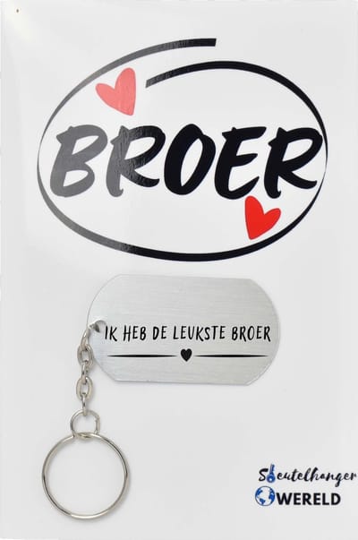 ik heb de leukste broer Sleutelhanger inclusief kaart - broer cadeau - broer - Leuk kado voor je broer om te geven - 2.9 x 5.4CM