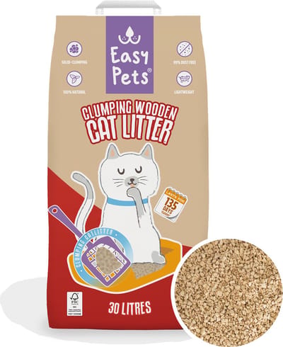 Easypets Kattenbakvulling - Klontvormend Hout - Fijne korrel - 30L