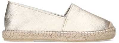 Manfield - Dames - Gouden leren espadrilles - Maat 36