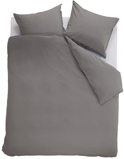 Ambiante Cotton Uni dekbedovertrek - Effen - Lits-Jumeaux XL - 260x200/220 cm - Grijs