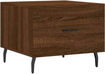 Salontafel - Bijzettafel Tafel - Woonkamer Inrichten - Met Lade - 50 x 50 x 40 cm - Bruin Eiken