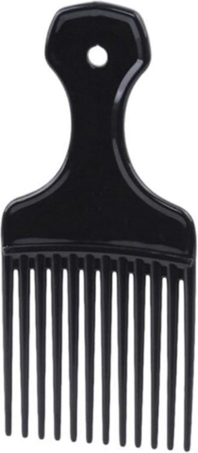 Afrokam Cabantis - Styling Tool - Wide Tooth Comb - Kapper Kam - Haar Kam - Haar Accessoire - Cabantis - Met Gat - Zwart