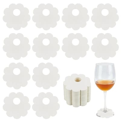 Dailygoods- Wijnglasmarkers 150 Stuks - Bloemenvorm - Papier - Identificatiebord - Bruiloft - Babyshower - Creatieve Accessoires - Drankhangers