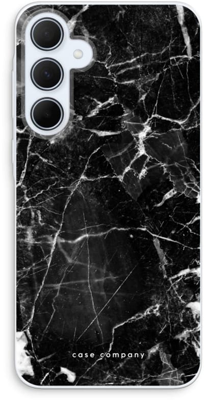 Case Company® - Hoesje geschikt voor Samsung Galaxy A35 hoesje - Zwart Marmer - Soft Cover Telefoonhoesje - Bescherming aan alle Kanten en Schermrand
