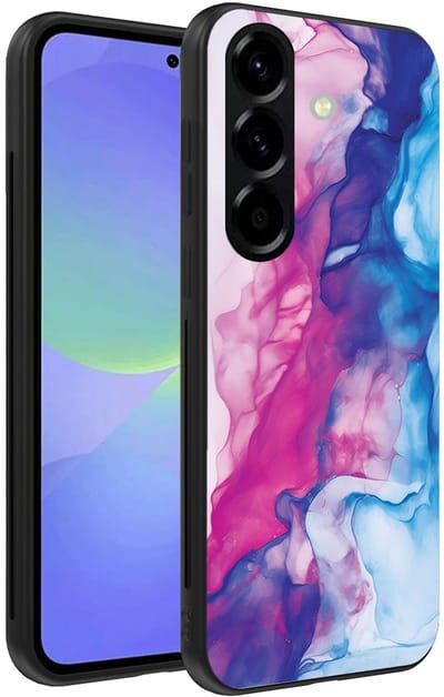 Smartphonica Telefoonhoesje Geschikt voor Samsung Galaxy A36 met Roze Blauw Marmer Opdruk - TPU Backcover Case Rose Blue Marble Design geschikt voor Samsung Galaxy A36