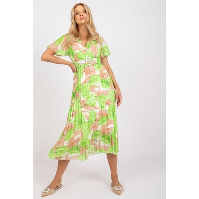 Sunset Citrus Wrap Dress - Green / One Size