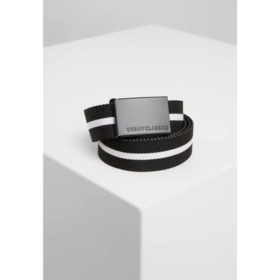 Urban Classics - Canvas Belts white/black one size Canvas riem - Wit/Zwart