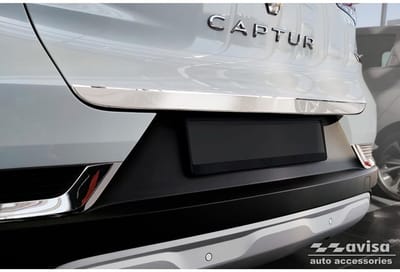 Dailygoods- Kofferbaksierlijst Chroom RVS - Achterbumper Bescherming - Perfecte Pasvorm - Compatibel met Renault Captur II 2019- - Mitsubishi ASX II 2023- - Duurzaam Materiaal - Achterbumperbescherming