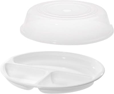 GTB® Magnetron Bord - Magnetron Bakjes met Deksel - Magnetron Bord met Deksel - Wit - 25cm x 25cm x 10cm