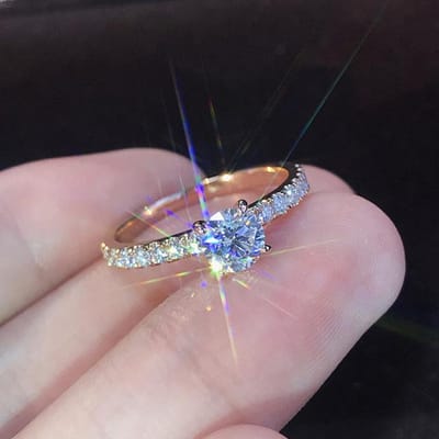Trendy Klauwen Ontwerp Kristal Zirkoon Verlovingsringen Voor Vrouwen Vrouwelijke Bruiloft Sieraden Accessoires Gift Mode Vrouwen Ringen 11 gray