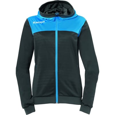 Kempa Emotion 2.0 Jas met Capuchon Dames Antraciet-Kempa Blauw Maat L