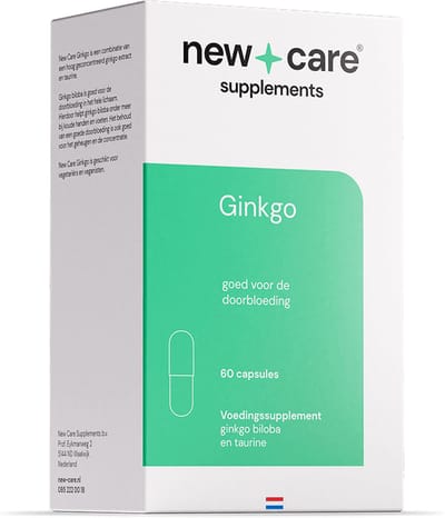 New Care Ginkgo biloba - doorbloeding - geheugen & concentratie - 60 capsules - vegan