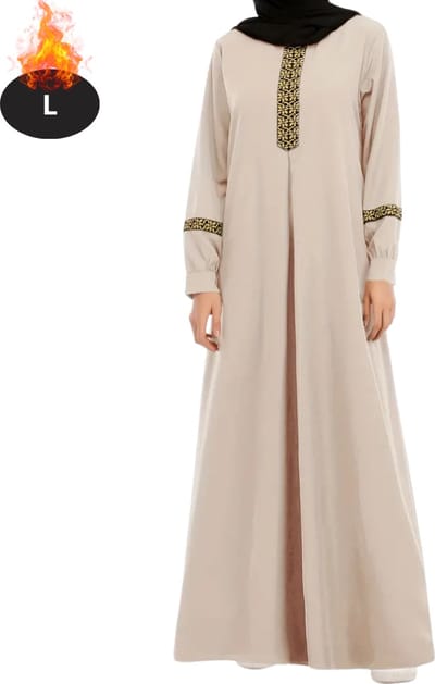 Bovista Islamitische Kleding - Djellaba Dames - Moslim Kleding - Arabisch Dames Kaftan - Alhamdulillah - Kaki - L