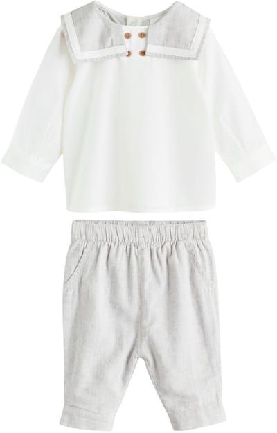 Next - Jongens - Set met top en broek voor baby's - Grijs