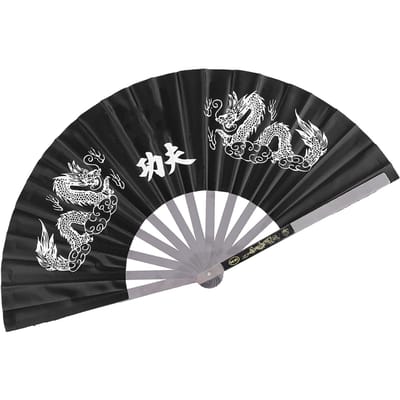 Roestvrijstalen Tai Chi Martial Arts Kung Fu Dans Oefening Training Prestaties Ventilator Blauw zwart