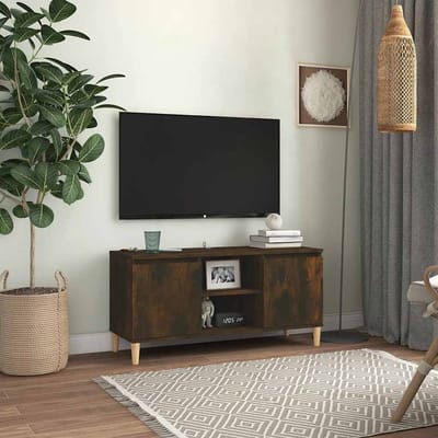 vidaXL - Tv-meubel - met - houten - poten - 103,5x35x50 - cm - gerookt - eikenkleurig