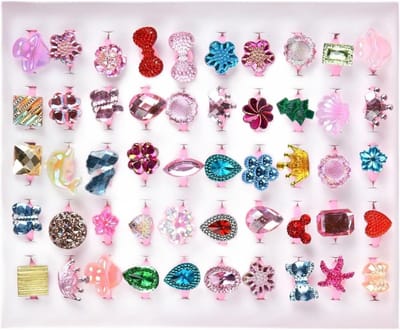 Sieradenbox voor Meisjes met Verstelbare Ringen - Prinsessen Sieraden Set voor Rollenspel en Verkleden