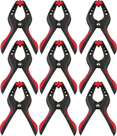 Benson Zeilklemmen/veerklemmen - 10x - kunststof - 22 cm - profi lijmklemmen met rubber heft