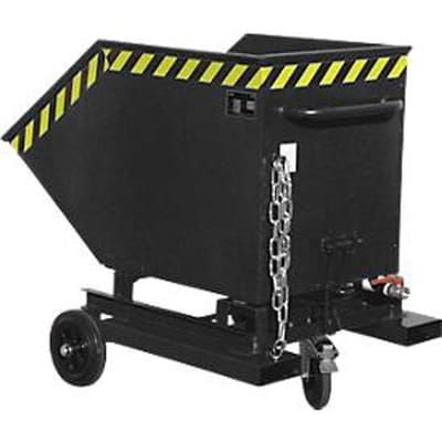 Spanencontainer Bauer SKW-ET 400, staal, zwart, B 1320 x D 900 x H 1090 mm, 400 l, tot 300 kg, rollen, handmatig kiepen, met inrijvakken