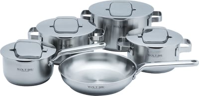 Wout Bru by Haute Cuisine - Inox kookset - 5-Delig - Alle warmtebronnen