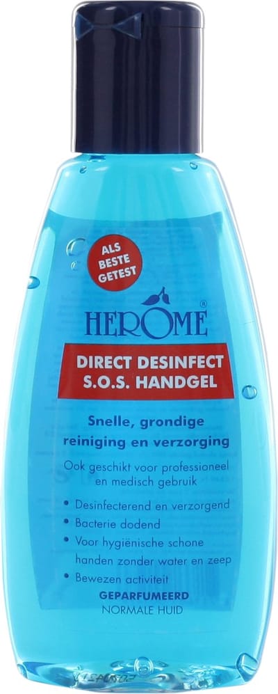 Herome Direct Desinfect Handgel Double Active - Desinfecterende Handgel met 80% Alcohol - Beschermt Tegen Bacteriën en Droogt de Handen Niet Uit - 75ml.