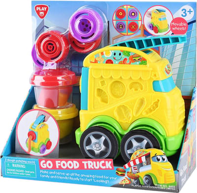 Play klei foodtruck speelset met 2 kleuren klei voor kinderen.