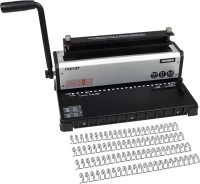 Professionele Metalen Draadbindmachine met 2:1 Punch Spacing, 12 A4 Bladen en Tot 250 Pagina's Binden