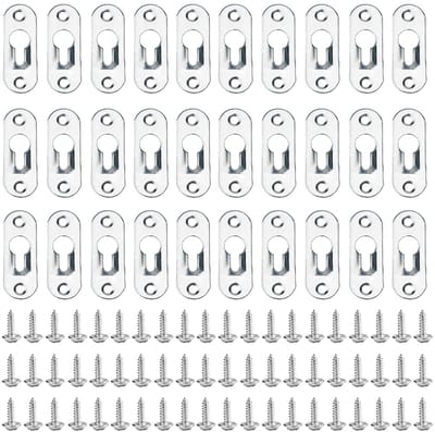 Allecto - Keyhole Pendant - Ophangsystemen voor Wanddecoratie - 30 Stuks - Voor Foto's en Spiegels - Inclusief 60 Schroeven - Geschikt voor Thuisge...