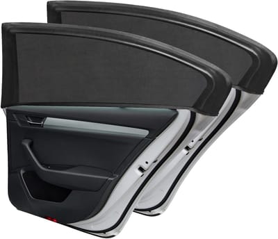Zonnescherm voor Auto met UV-bescherming - Universeel Rollend Zonnescherm voor Achterruiten - Ideaal voor Baby's, Kinderen en Huisdieren (2 Stuks)