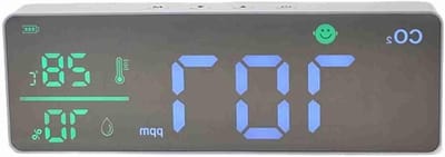CO2 Monitor - Luchtkwaliteit Meter - Gezond Binnenklimaat - HD LCD Display - 400-5000 ppm - Wit
