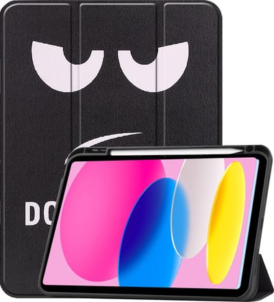 Hoesje - Geschikt voor Apple iPad 10 (2022) - 10.9 inch - 10e Generatie - Dun & Stevig - Trifold Bookcase - Hard Cover Case - Met Uitsparing Geschikt voor Apple Pencil - Hardcover Book - Tablet Hoes - Don't Touch Me